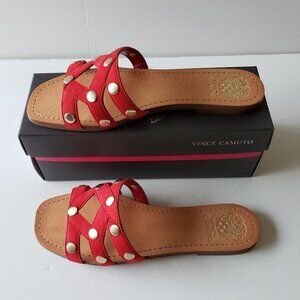 NWT - Vince Camuto Leather Upper Red Suede Vazista - Size 10